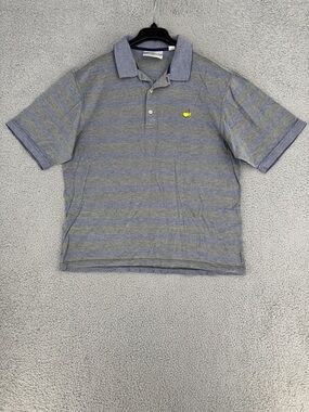 The Masters Augusta National Golf Shop Men's Large Gray & yellow Striped shirt